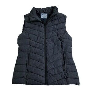 Mountain Warehouse Womens Size 8 Medium Puffer Vest Zip Jacket Gray Ski